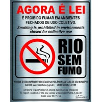 Placa-de-Aço-Não-Fume-Lei-Federal-KPA614E-bilingue